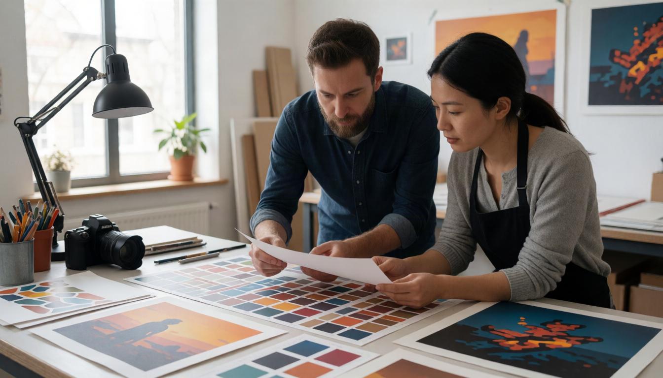 Art reproduction with test prints